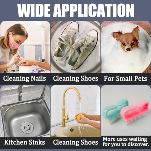 10 Pack Handle Nail Brush, Hand and Toe Nail Care Kit with Deep Cleaning Brushes, Scrubbing Tool Kit for Men and Women