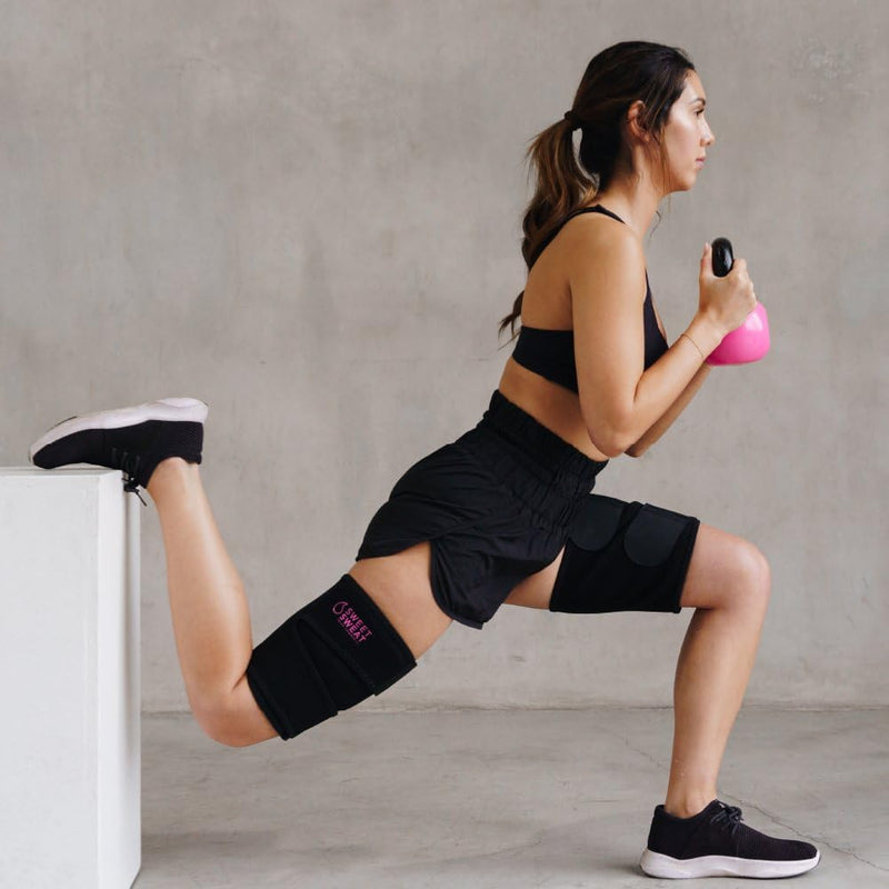 Sports Research Sweet Sweat Thigh Trimmers for Men & Women Increases Sweat & Activity to the Thighs during Exercise Pink 1 Pair (Pack of 1)'