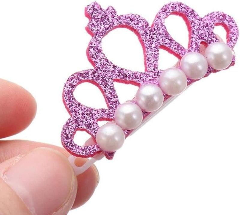 1 Pc Pet Small Dogs Cat Faux Pearl Crown Shape Bows Hair Accessories, Pets Hair Clips Dog Accessories DIY Pet Grooming Supplies Apparel Accessories (Pink) Pink - BeesActive Australia