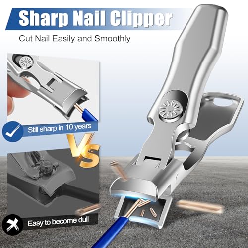 VELKOMIN Heavy Duty Nail Clippers for Thick Toenails for Men, 15 mm Wide Jaw, Ultra-Sharp and Durable Fingernail Toenail Clippers for Thick Hard Ingrown Nails, 18 Months Replacement Warranty