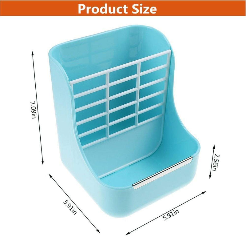 Rabbit Feeder, Hay Food Bin Feeder, Pink (Plastic), Adjustable, Removable Grass Rack, Stainless Steel Edge, for Rabbit, Guinea Pig, Chinchilla - BeesActive Australia