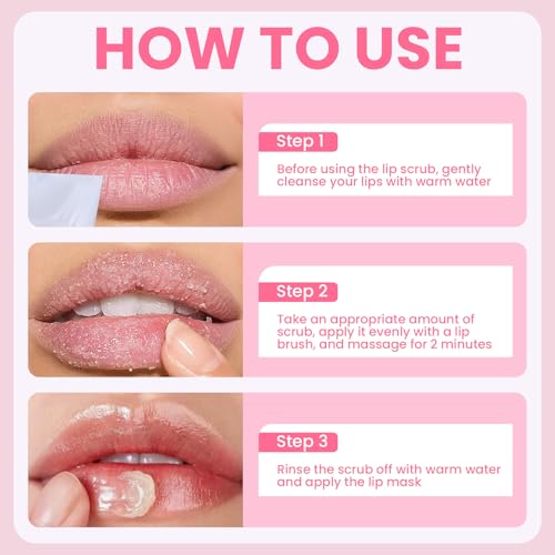 4 PCS Lip Scrub and Mask Set, Apple Bee Honey Pot Lip Balm