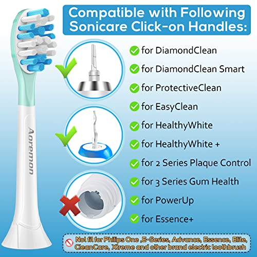 Aoremon Toothbrush Replacement Heads for Sonciare C3, 10 Count, White 10 Count (Pack of 1)