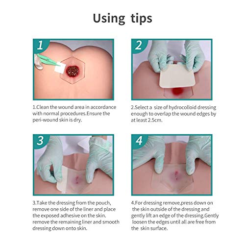 Niceful 5 Packs Sacral Silicone Foam Dressing 9x9 in, 10 Packs Hydrocolloid Dressing, Waterproof Foam Bandages for Sacrum Wound Sterile Wound Dressing