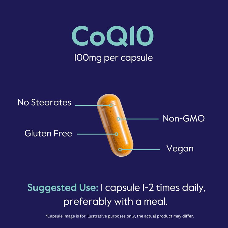 BESTVITE CoQ10 100mg (240 Vegetarian Caps) (120x2) Naturally Fermented | No Stearates - Vegan - Gluten Free - Coenzyme Q10 Supplement - Antioxidant for Heart & Energy Support* - Easy to Swallow Caps 1 Count (Pack of 240)