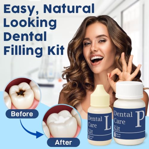 Dental Tooth Repair Kit with Zinc Oxide Eugenol Dental Cement, Temporary Filling Chips for Chipped Teeth, Loose Crowns, Cavities & Minor Tooth Repairs, Temporary Teeth Fix