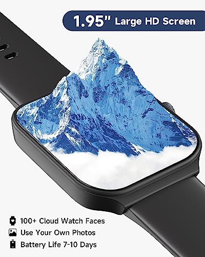 1.95" Smart Watch for Men Women with ALEXA, Fitness Watch for Android iOS Black