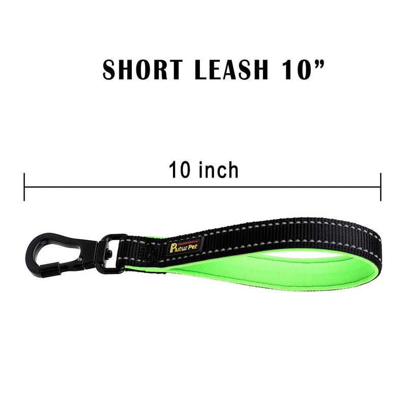 PLUTUS PET 10 Inch Short Dog Leash for Large Dogs with Locking Carabiner Clip & Padded Handle（10”, Black） 10 Inch (Pack of 1) - BeesActive Australia