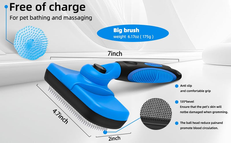 Self Cleaning Slicker Brush for Dogs & Cats，Dog brush for shedding，Cat grooming supplies，Dog brush for long haired dogs，Short-haired dog brush,Dog hair brush,Pet brush - BeesActive Australia