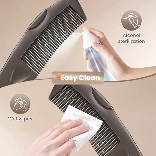 Dandruff Comb Remover Scalp Detox Comb for Build Up Self Cleaning Hair Comb 2PC Brown