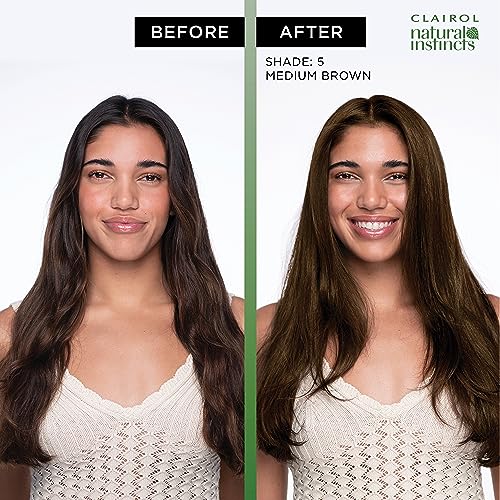 Clairol Natural Instincts Demi-Permanent Hair Dye, 4 Dark Brown | 3 Pack 5.85 Fl Oz (Pack of 3)