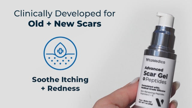 VitaMedica Silicone Scar Gel + Peptides - Medical Grade, 1 oz 1 Ounce (Pack of 1)