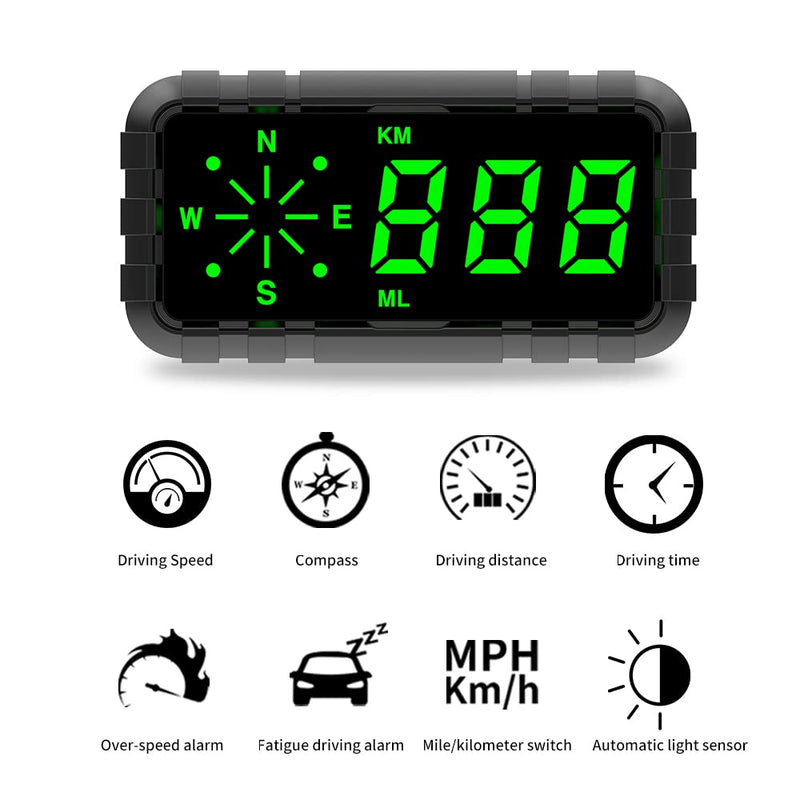 Heads Up Display for Car Digital GPS Speedometer kit MPH Odometer Automotive Compass for Dashboard HUD Fatigued Driving Alert Speeding Alarm for Trucks Golf cart All Vehicles (C3010) 4.3 Inch C3010 - BeesActive Australia