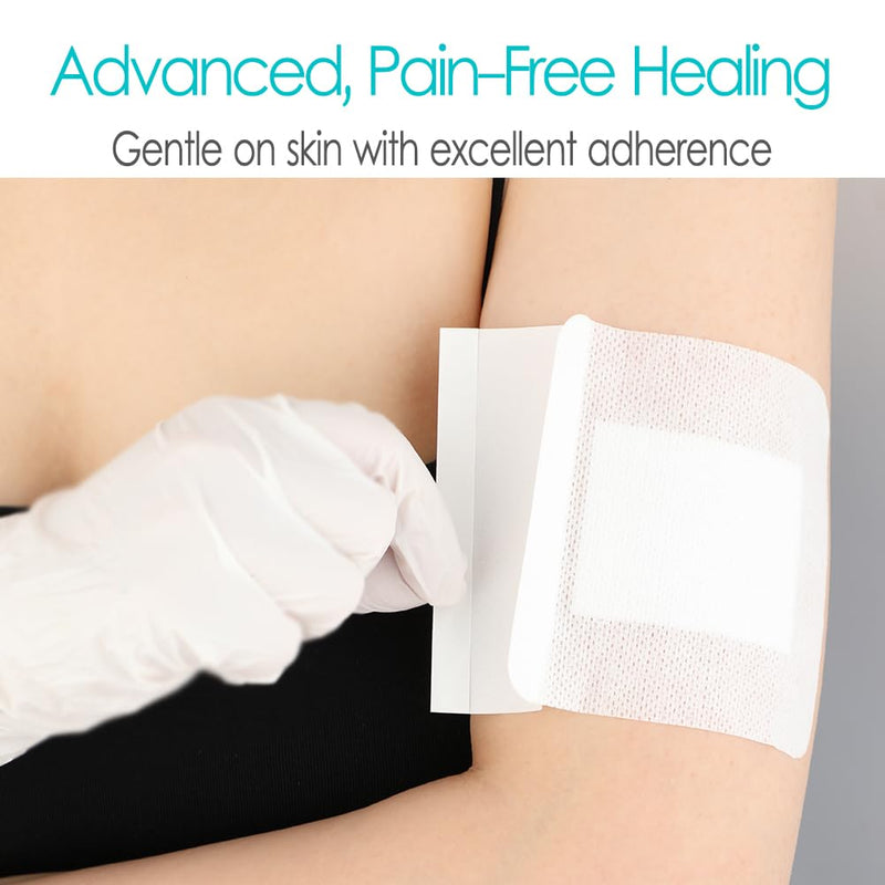 Island Wound Dressing for Arm Shoulder Small Wounds Abrasions Surgical Incisions Breathable Bordered Guaze Pads Adhesive Bandage with No Glue on The Center 4x4 Inch Pack of 40 - BeesActive Australia