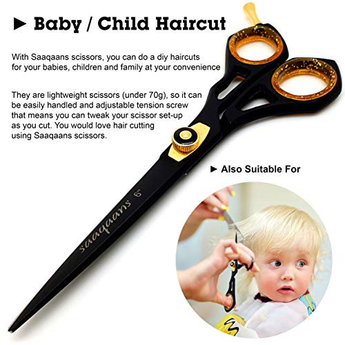 Professional Barber Shears Kit Tools - Hair Cutting Scissors Set for Hairdresser/Hair Salon + Thinning/Texture Hairdressing Haircut Shear for Beautician + Straight Razor + 10 Blades with Case