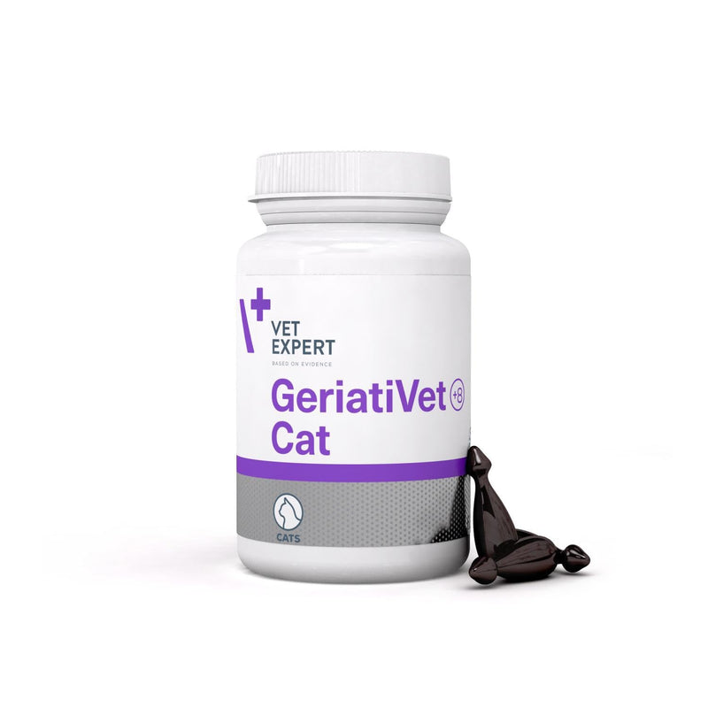 Vet Expert GeriatiVet Senior Cat Supplement | 60 | Supports Metabolism, Vitality, and Urinary Health with Blackcurrant Seed Oil, Glucosamine, Taurine, DL-Methionine, Nettle Leaf Extract, and Vitamins