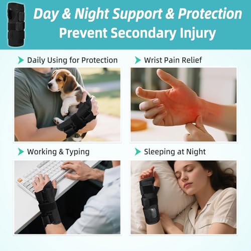 Carpal Tunnel Wrist Brace Night Support Hand Brace Wrist Support Black-Left