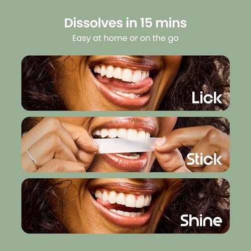 quip Rapid Dissolvable Teeth Whitening Strips, 20 Treatments, 8% Hydrogen Peroxide, Fast-Acting 15-Min Results, Mint with Coconut Oil, 40 Strips