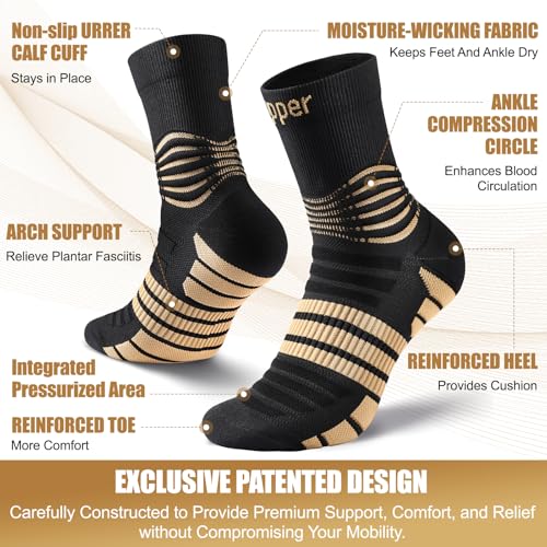 NEENCA Professional Compression Socks for Women Men Circulation, 20-30 mmHg X-Large High Copper