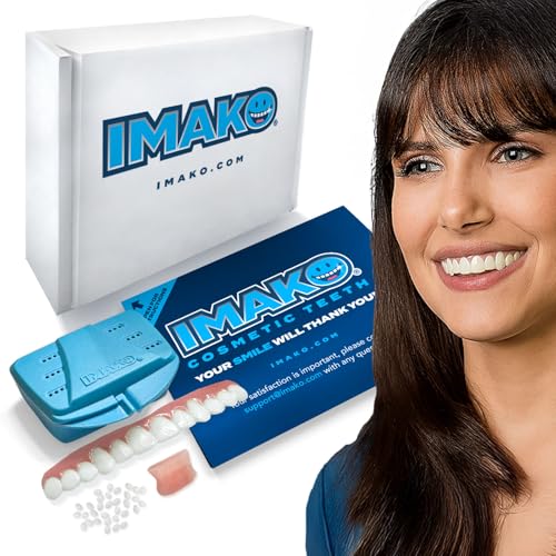 Imako Premium Cosmetic Uppers for Men and Women – Temporary Smile Makeover – 1 Pack Small, Natural White – Made in USA Small Natural White