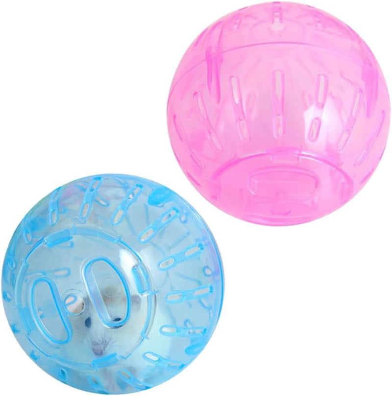 2Pcs Blue and Pink Hamster Balls Hamster Ball Transparent Dwarf Hamster Exercise Balls Running Wheel Gerbil Toys, Small Animals, Small Animal Health Supplies - BeesActive Australia