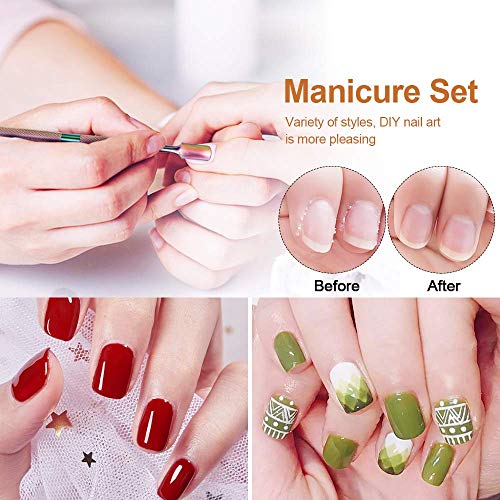 Cuticle Trimmer with Cuticle Pusher - 4 Pack Nail Clippers Manicure Set