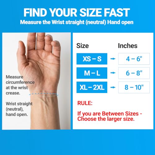 BioSkin Carpal Tunnel Wrist Brace - For Arthritis Pain And Support, Tendonitis, Wrist Sprains, Night Wrist Sleep Support Brace, Wrist Splint, Wrist Support For Women And Men, HSA or FSA Eligible 6-inch M-L (Right)
