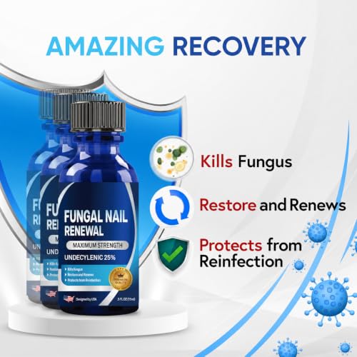 Toenail Fungus Treatment Extra Strength - Nail Repair with 25% Undecylenic Acid & Tea Tree Oil : Fingernails for Damaged Nails and Thick Toenails- 2Pcs 0.5 Fl Oz (Pack of 2)