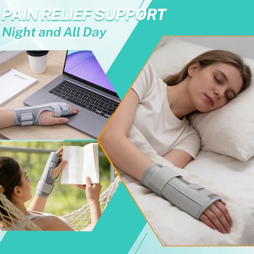 Multi Finger Support Hand Brace, Adjustable Splint for Index Middle Ring Pinky, Universal Stabilizer for Multiple Fingers, Reversible Left or Right Hand