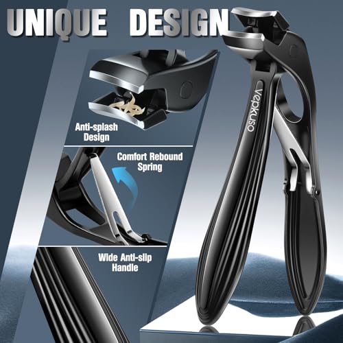 Toenail Clippers for Seniors & Thick Nails Black(AB)