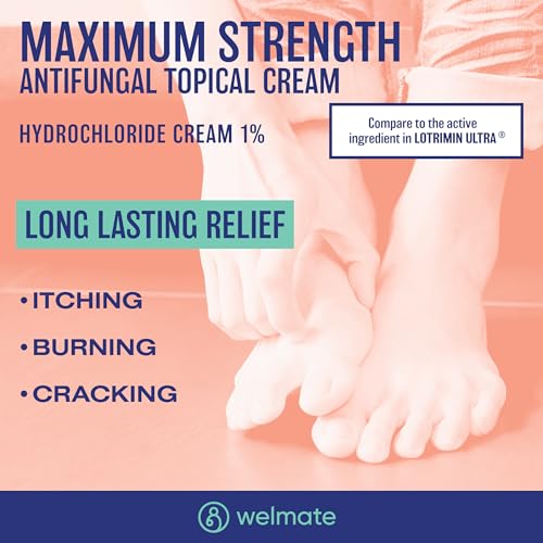 WELMATE Butenafine Hydrochloride 1% Antifungal Cream for Skin, 1 oz, 3pk 3 Pack