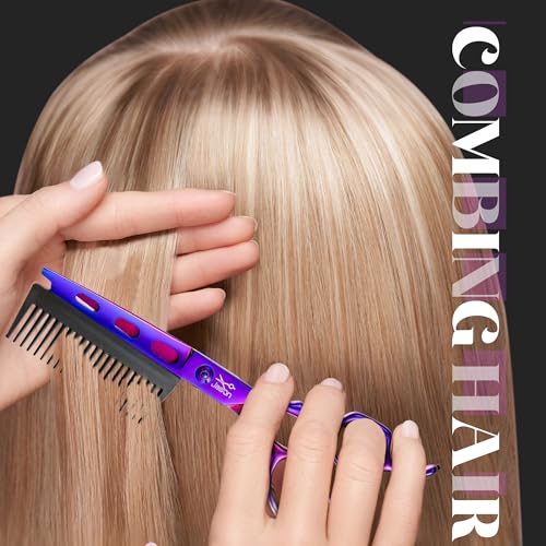 JASON Hair Cutting Scissors Shears- 6" 2 in 1 With Detachable Comb Purple 6 inches - 2-in-1 with Comb (Purple)