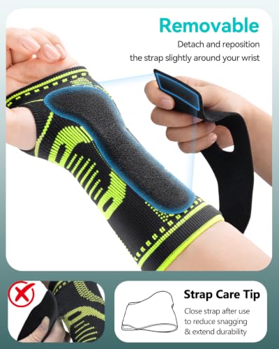 Carpal Tunnel Wrist Brace Night Support With Removable Splint For Women Men Left Black-L