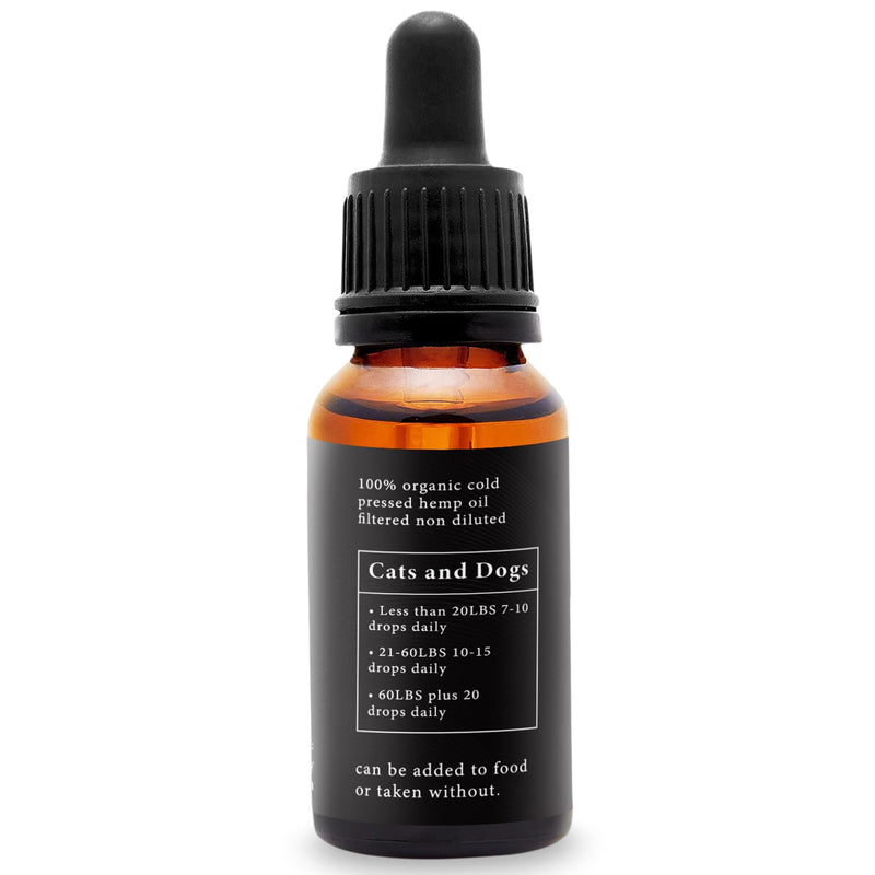Organic Hemp Oil for Dogs & Cats - Anxiety Relief, Joint Pain Support & Calming - 100% Pure Cold-Pressed Hemp Seed Oil - Vegan, Cruelty-Free, Hand-Filled in Florida - 30ml
