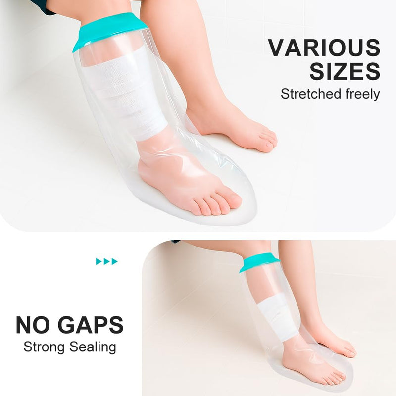 CIVJET Waterproof Cast Cover for Shower Adult Half Leg – Reusable Leg Cast Protector with Soft Ring Seal, Leakproof Cast Covers for Showering Foot Ankle Calf Surgery, Shower Boot for Injury Recovery Short Leg