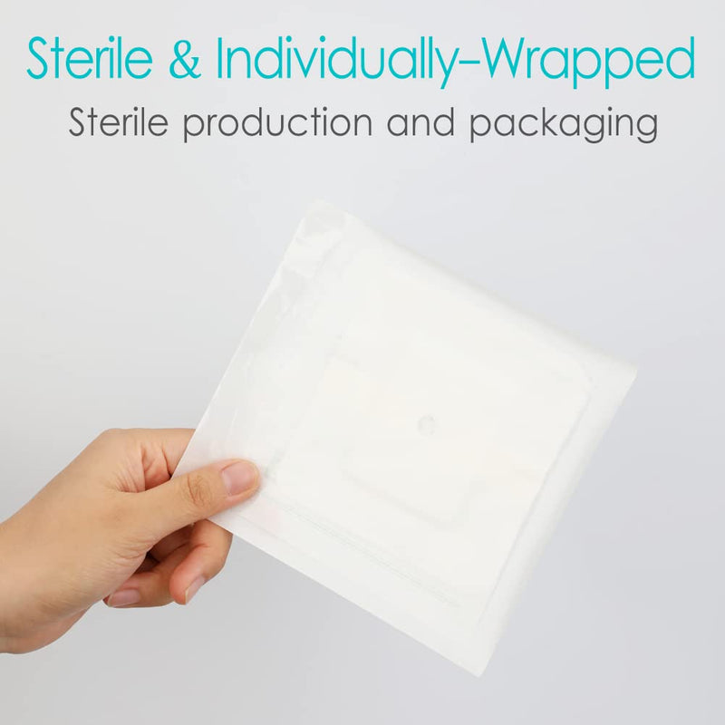 Peritoneal Dialysis PD Catheter Drain Split Bordered Gauze Island Dressing Pad for Stomach Feeding Peg J Tube| Individually Packed| Wound Bandage with Adhesive Border 4" x 4" (Pack of 20) 4 x 4 Inch (Pack of 20) - BeesActive Australia