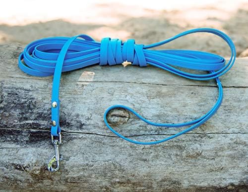 5m drag leash, dog leash, hand strap, cyan blue, extra narrow, dirt and water repellent 5m, for small dogs cyan blue - BeesActive Australia
