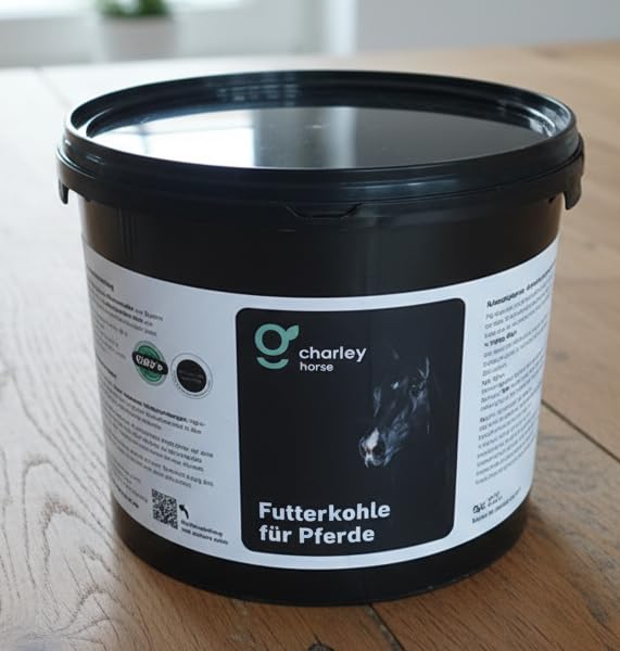 Feed Charcoal for Horses - 5 L Bucket Premium Feed Charcoal for Healthy Digestion, Prevention and Natural Instant Aid for Colic and Faeces Water