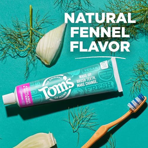 Tom's of Maine Antiplaque and Whitening Toothpaste, Fennel, 3 Pack, 4.5 oz 4.5 Ounce (Pack of 3)