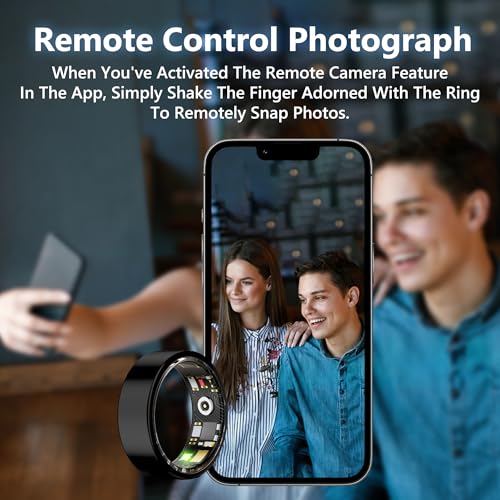 Smart Health Ring Fitness Tracker for Men Women, Sleep, Stress & Activity Monitoring, IP68 Waterproof, Long Lasting Battery, No Subscription Fees, Black 11#