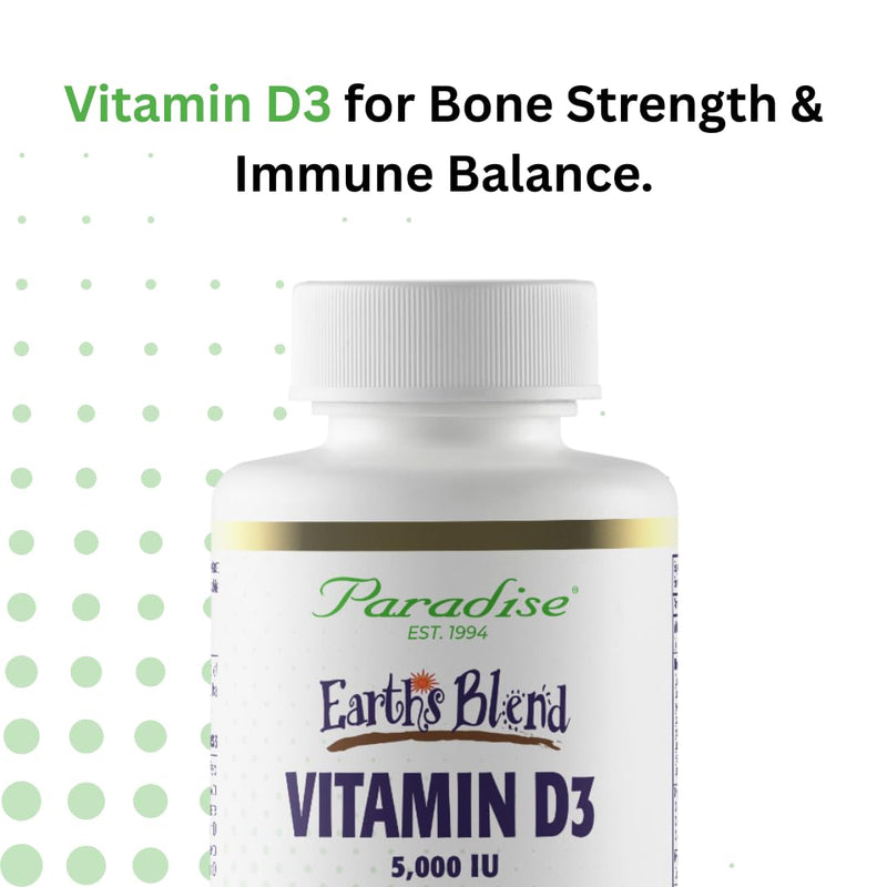 Paradise Herbs Earth's Blend Vitamin D3, 90 Vegetarian Capsules | Superfoods base with probiotics, organic alkalizing greens, veggies and berries in a dietary supplement formula 90 Count (Pack of 1)
