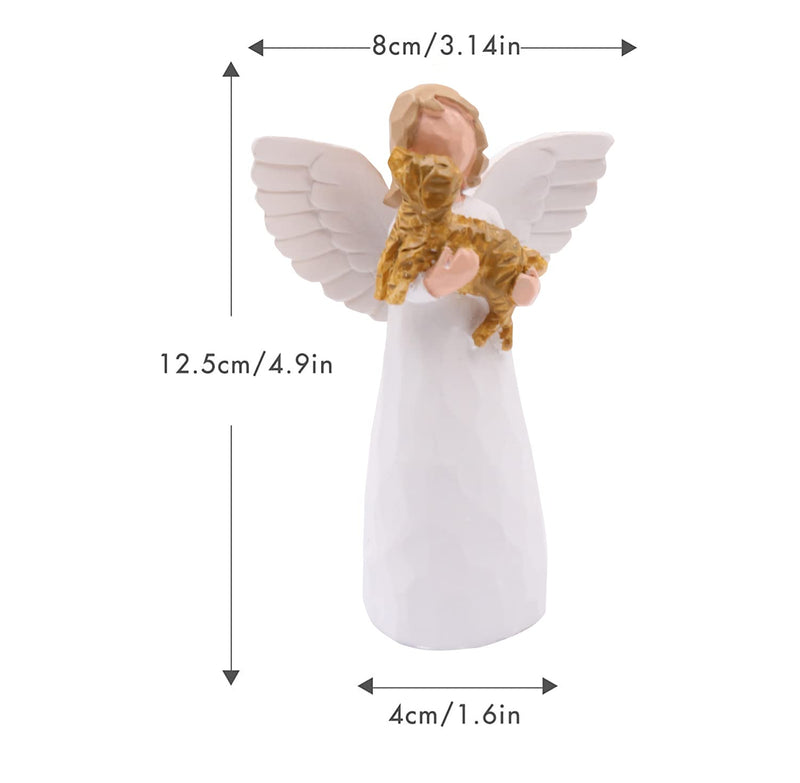 WANGCL Dog Memorial Gift Bereavement Gifts Hand Painted Sculpted Angel Figurine in Remembrance of Lost Dogs Pets Cats - BeesActive Australia