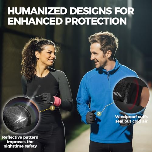 rivmount Lightweight Winter Running Gloves, Touch Screen & Anti-Slip Warm Thermal Glove Liners, Cool Weather Driving Cycling Hiking Biking Walking Sporting for Women Men Gray Medium