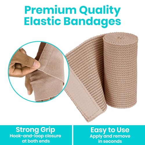 Vive Care Elastic Bandage with Adhesive Closure 6" x5yd - Medical Tape 6 in