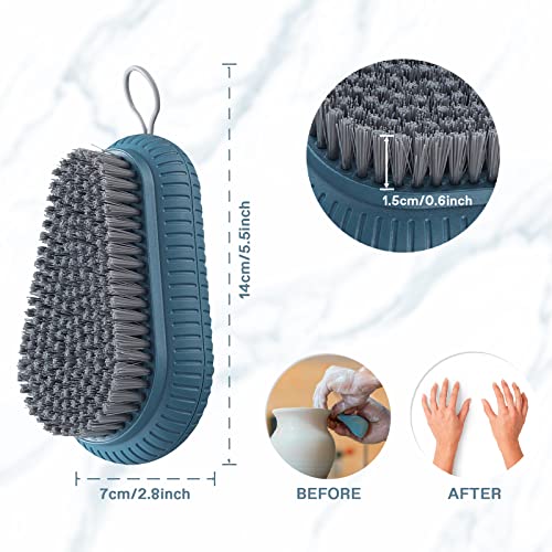 VWMYQ Heavy Duty Nail Brush Fingernail Scrub Brush, Durable Stiff Bristles Nail Scrub Brush, Hand and Nail Cleaning Brush for Men & Mechanics (Hand Wash Brush - Blue) Hand Wash Blue