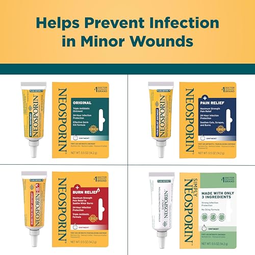 Neosporin + Pain Relief Dual Action Triple Antibiotic Ointment, 0.5 oz 0.5 Ounce
