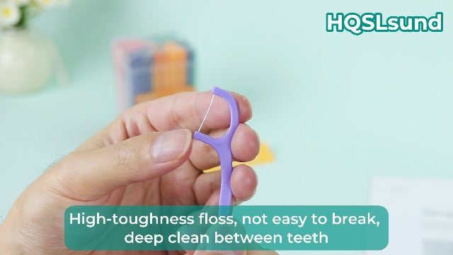 200Pcs Individually Wrapped Dental Floss Picks, Travel Floss Single Bag 200