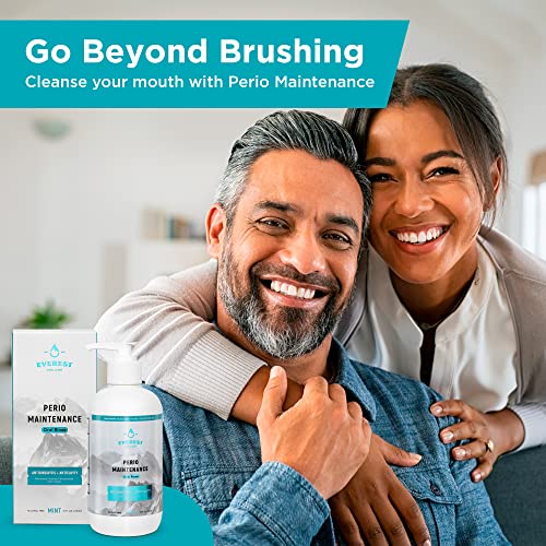 Perio Maintenance Alcohol Free Mouthwash – Concentrated Mouthwash for Bad Breath, Plaque, Sensitive Teeth, and Gingivitis or Gum Disease - Stannous Fluoride Rinse by Everest Oral Care Spearmint 10 Fl Oz (Pack of 1)