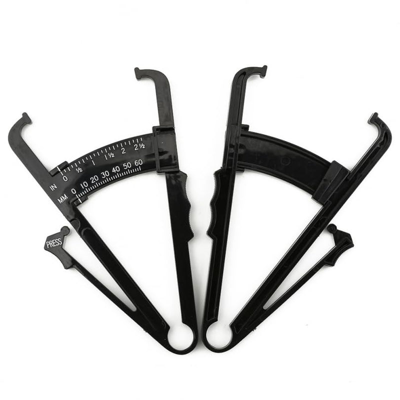 Body Fat Caliper and Measuring Tape for Body Weight-Loss Skin Fold Fitness, Skinfold Body Fat Analyzer and BMI Measurement Tool Black - BeesActive Australia