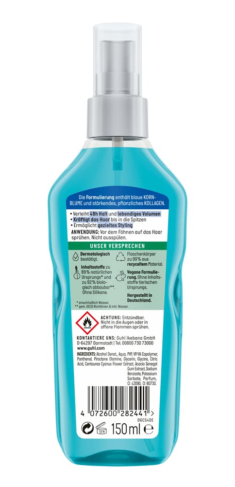 Guhl Föhn-Active Styling Spray - Contents: 150 ml - From the long-term volume series - Hair type: fine, weak or flat - Dermatologically confirmed (pack of 2) Jasmin 150 ml (pack of 2) - BeesActive Australia